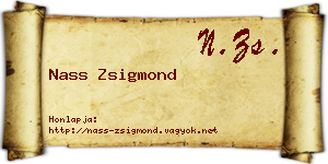 Nass Zsigmond névjegykártya